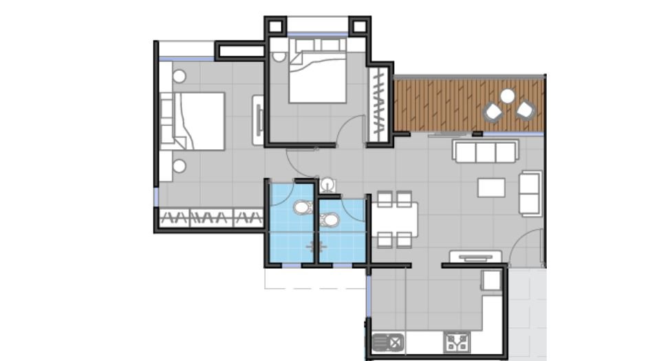 V-Uptown-Floor-Plan-2BHK-734 Sqft